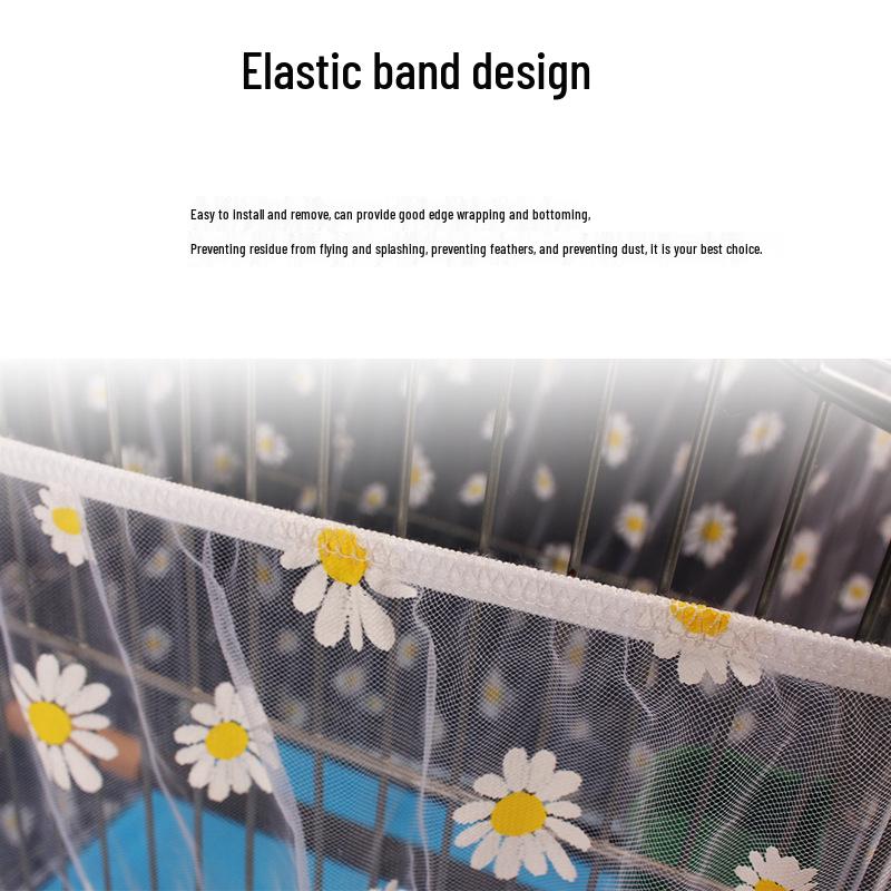 Universal Anti-Splash and Anti-Feather Birdcage Cover with Mosquito Net