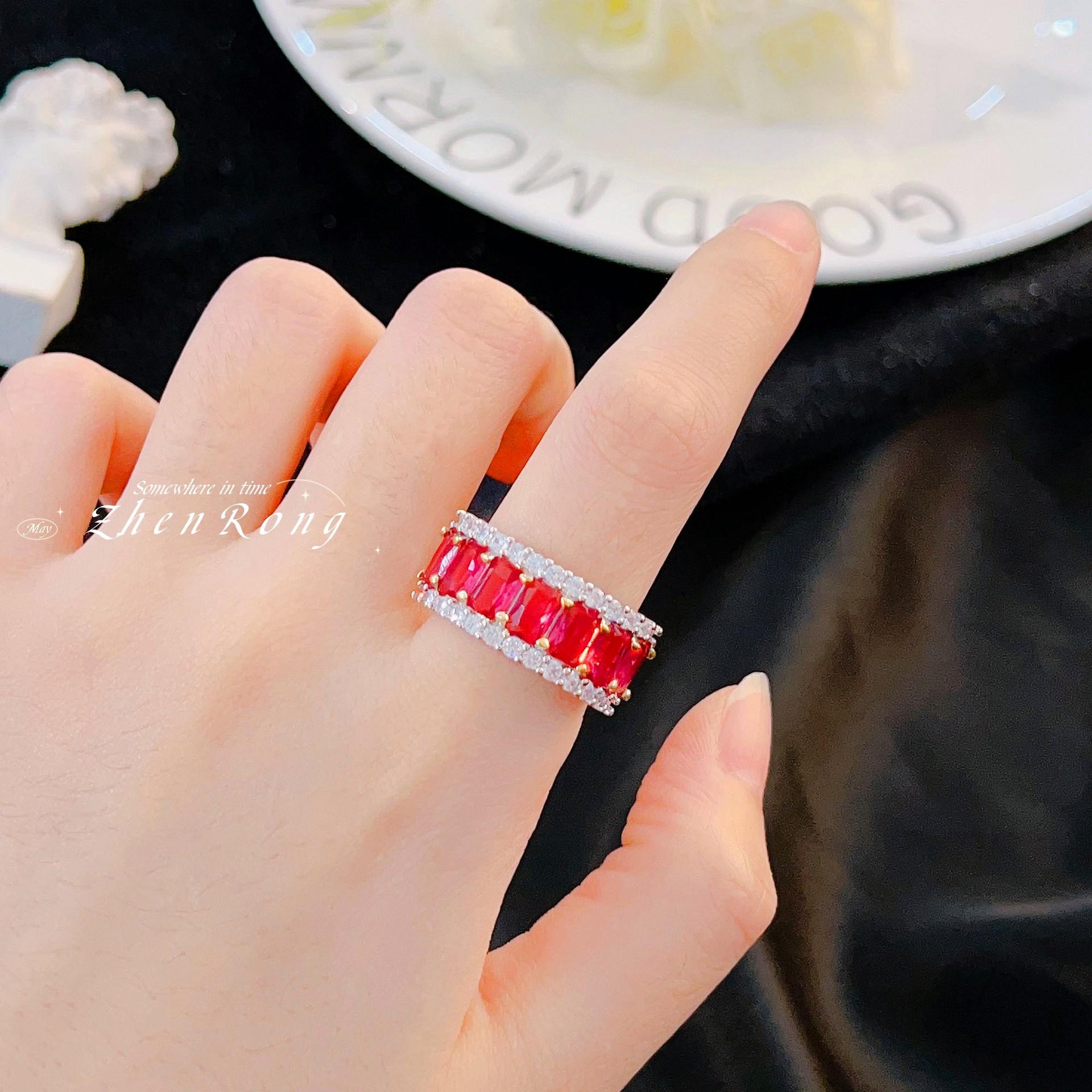 

BELLA BOX Простое легкое роскошное цветное циркониевое кольцо, подходящее для женской повседневной вечеринки, модные украшения Adjustable Opening