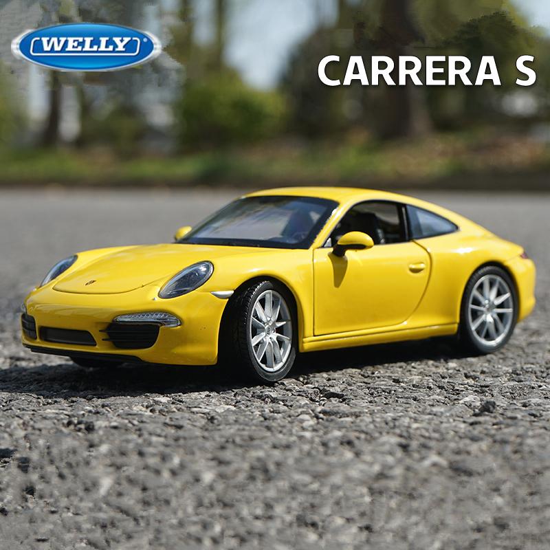 WELLY 1/24 Porsche 911 Carrera S 991 Coupe Alloy Sports Car Model Diecasts Metal Racing Car Vehicles Model Simulation Kids Gifts