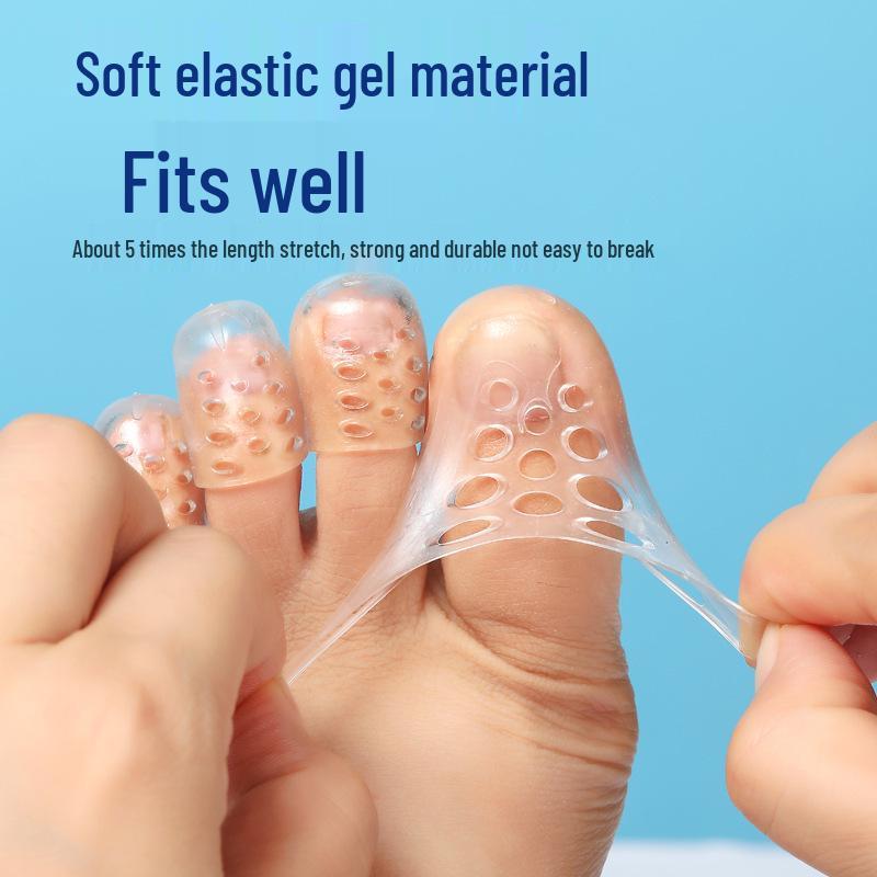 Transparent Silicone Toe Protector - Breathable, Wear-Resistant, Soft Toe Cover for Joint Comfort and Toe Separation