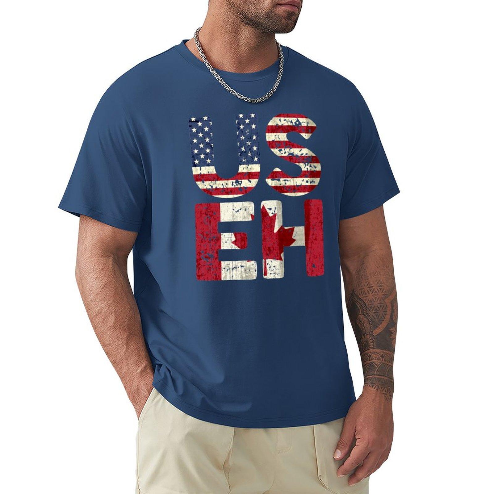 

Canada US EH American Canadian Flag Vintage America Colors Patriotic Gifts TShirt blank t shirts tops mens t shirt S