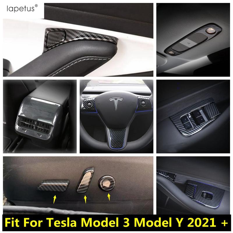 Lenkrad Air Read Licht Türschloss Sitzverstellpanel Abdeckung Zierleiste Innenraumzubehör Für Tesla Model 3 Model Y - 2024