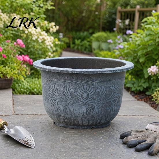 Flowerpot Large Plant Pot, Retro with Drainage Hole, Fruit Tree Backyard Pot Water Lily Planter for Indoor Outdoor Plants Patio Garden Decor