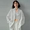 High-end hemp shirt long-sleeved early autumn new women's clothing slack sunscreen cardigan loose lapel women's casual shirt