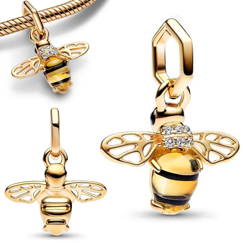 1/25 Silberne Bienen-Serie Goldene Wabenblumen Damenarmband DIY Leichter Luxus Schmuckherstellung Geschenk Hohe Qualität