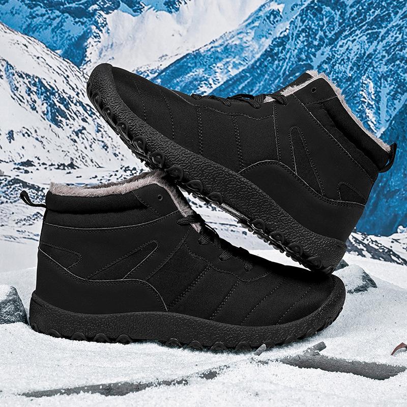 2025Winter Thick Plush Warm Boots for Men Outdoor Breathable Comfy Coze Snow Boots Man Windproof Short Boot Shoes