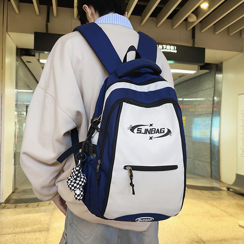 Contrast Color Backpack Large Capacity Backpack Reduced-burden Student Schoolbag