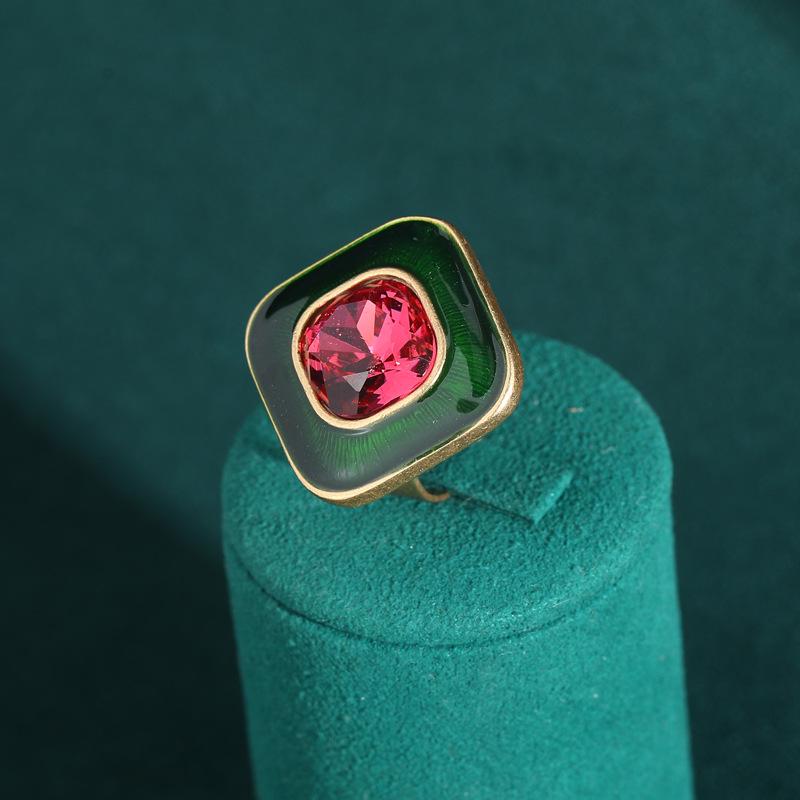 Yong Nuo Green Enamel Crystal Bracelet - Women s Antique Retro Jewelry, Summer Luxury, Non-Fading, with Extension Chain