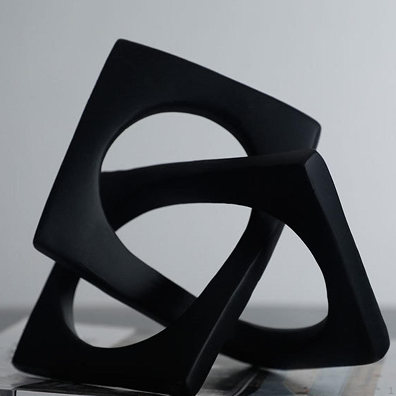 

Современная геометрическая статуя куба скульптура книжный шкаф центральное украшение декоративный орнамент Black Small