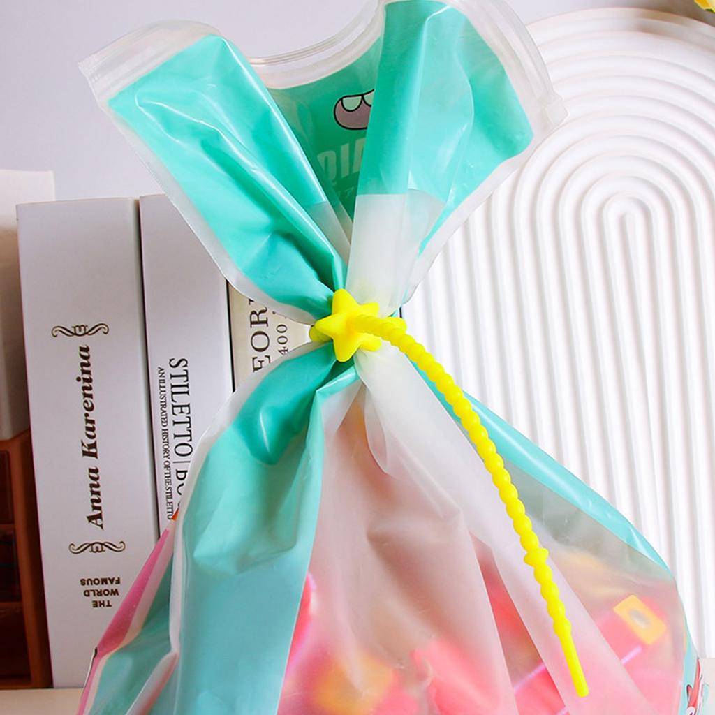 Étoile à cinq branches colorée 22cm Corde en silicone DIY Bijoux Porte-clés Accessoires Étiquettes de robe Corde Ruban de fixation pour câble de données