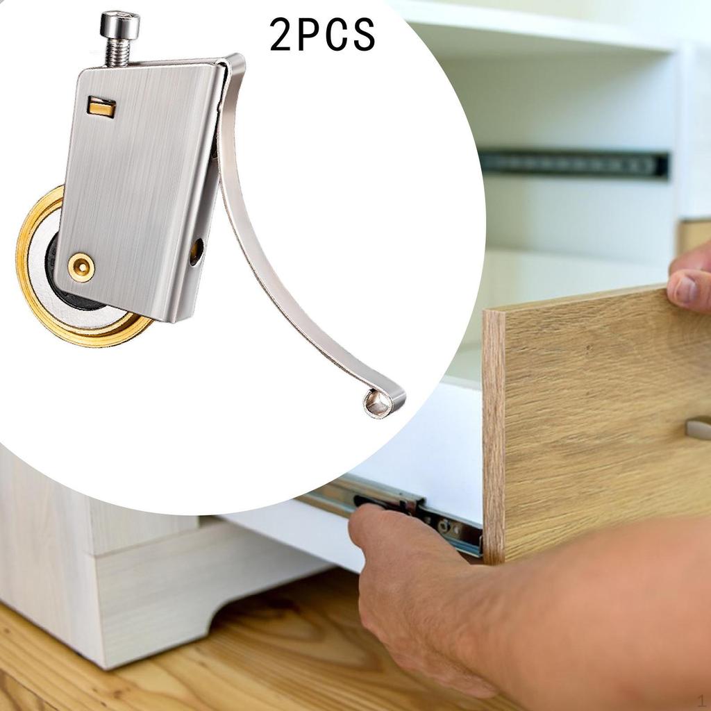 2 Pieces Sliding Patio Door Roller Assembly Copper Wheel Hardware for Wood Wardrobe Multipurpose