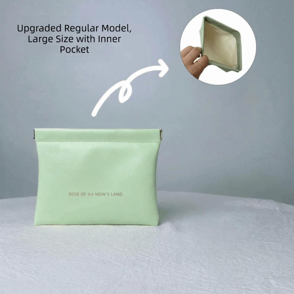 

Fashion With Inner Bag Lipstick Makeup Bag Portable Mini Jewelry Handbag Simple PU Key Small Bags for Women Girls S зелёный