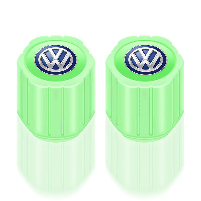 ZDFVU1 4Pcs Car Tire Valve Caps Luminous Valve Stem Caps Car Styling for VW CC Golf 6 7 GTI Tiguan Passat B5 B6 B7 Jetta