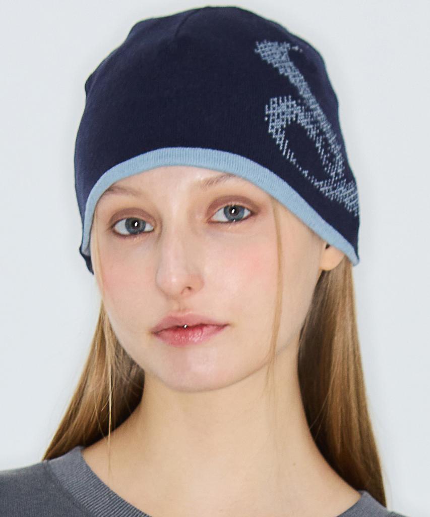 LUVISTRUE Curved L Beanie(Navy)