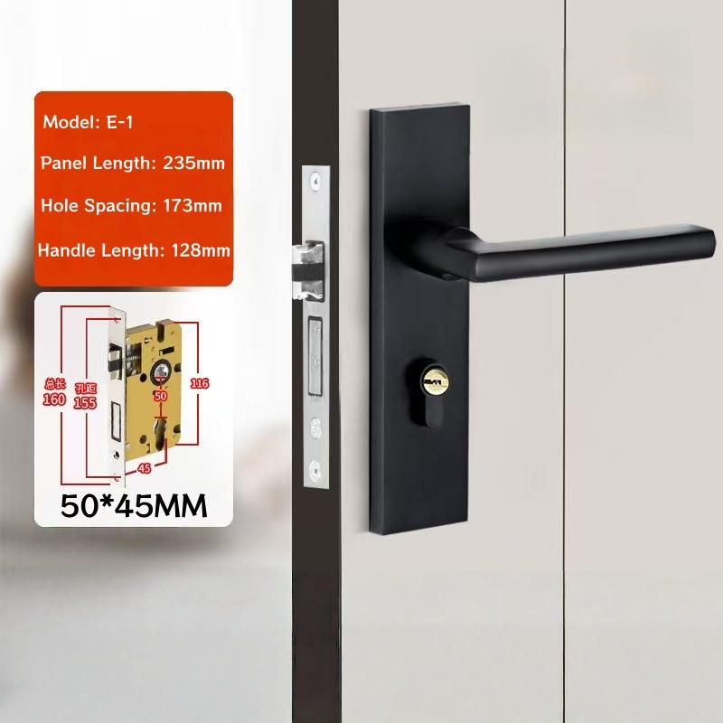 Modern Door Lever Handle With Lock, Keyed Entry, for Interior Doors, Polished Stainless Steel Finish Privacy Door Knob Lock Set