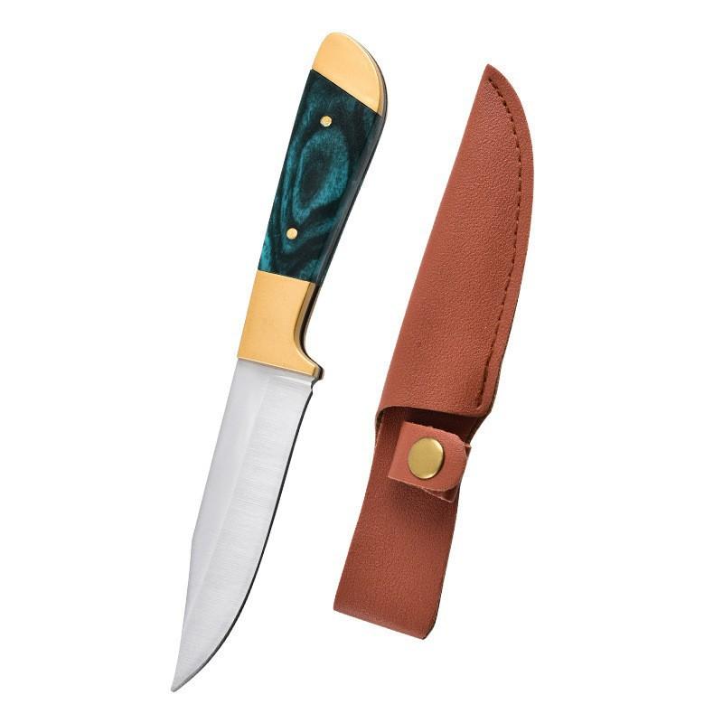 Knife Hand handle Meat knife Household fruit knife Stainless steel paring knife with leather case Outdoor portable meat knife