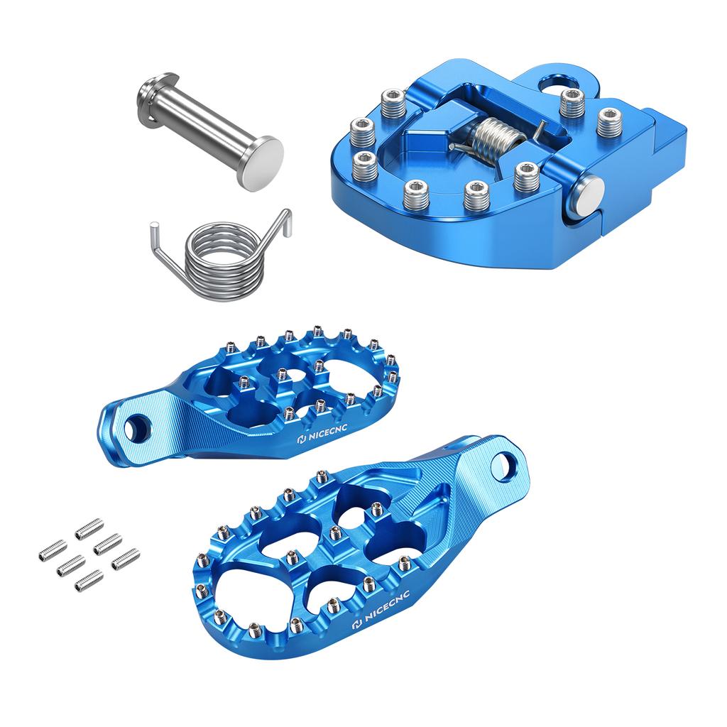 For Suzuki DRZ400S 2000-2024 DRZ400SM 2005-2024 DR-Z 400S DR-Z 400SM Forged Foot Pegs & Folding Brake Pedal Tip Extension Plate
