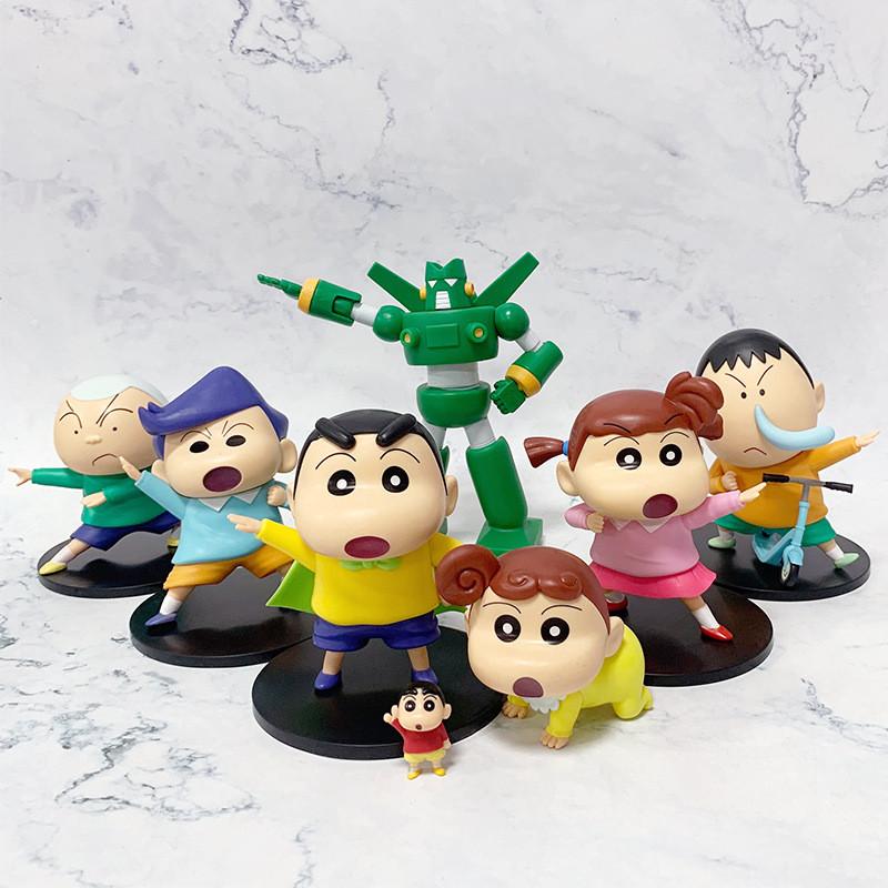 Crayon Shinchan Pvc Action Figures Set With Collectible Characters For Fans And Collectors