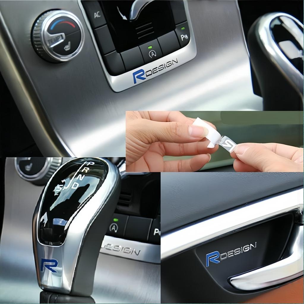 2Pcs Aluminum Car Central Control Emblem, Car Door Inner Wrist Sticker, Car Door Window Badge for XC90 XC70 XC60 XC40 V90 V60 V50 V40 S60 S90 S80 C30