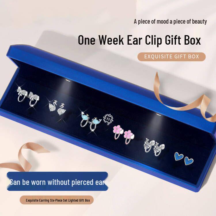 Sterling Silber Damen Ohrclips und Ohrstecker Set - Perfekt für Wochentage, Geburtstage oder Weihnachtsgeschenke.