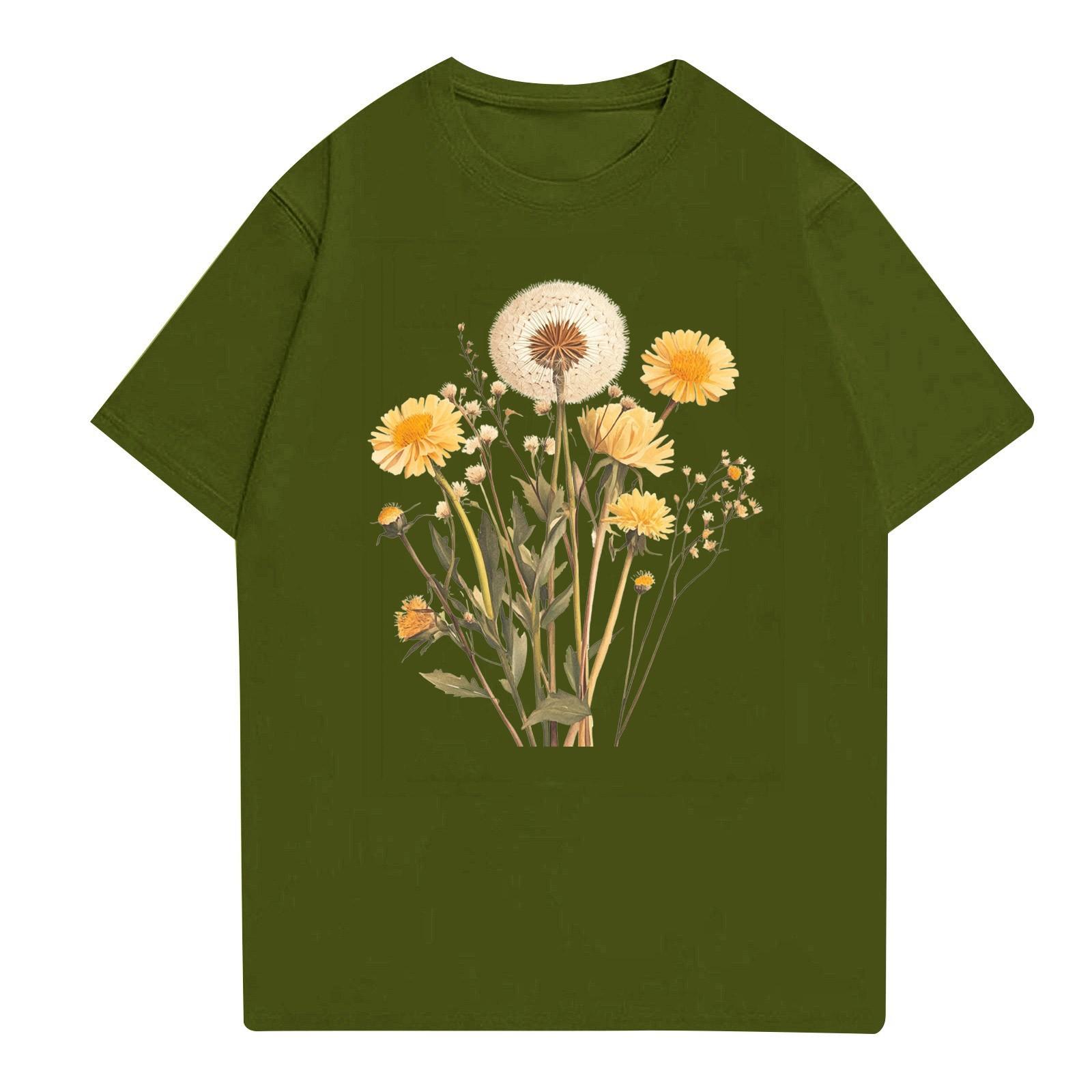 

Женская мода повседневная футболка с круглым вырезом и короткими рукавами, топ, футболка, топ L армия зеленый