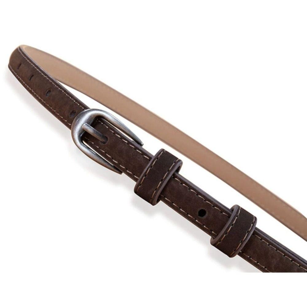 Casual Business Waist Belt Luxury Design Thin Waistband Trendy Suede Leather Belt  For Women