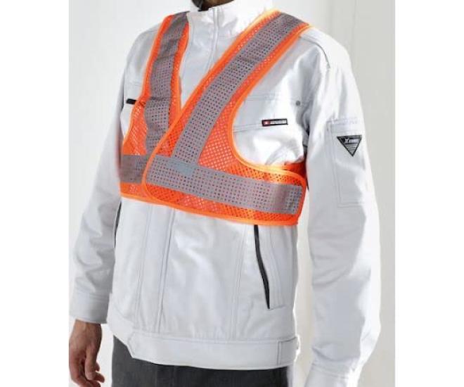 TRUSCO Mesh Safety Short 420mm Length Vest, Length, Orange/Silver,