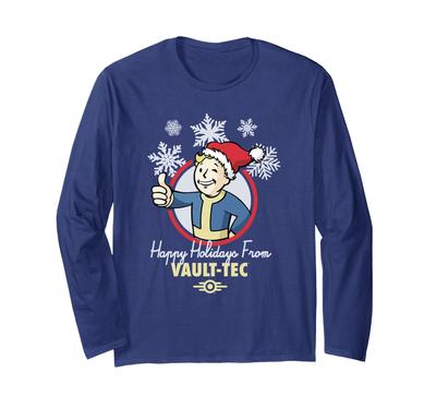 Fallout Happy Holidays from Vault-Tec Christmas Video Game Long Sleeve T-Shirt