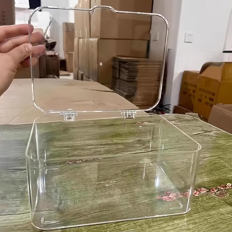 Schreibtisch-Aufbewahrungsbox - Transparente Klappdeckel-Staubdichte Organisationsbox - Aufbewahrungsbox für Gesichtsmasken für Schlafzimmer zu Hause - Organisationskorb für das Büro