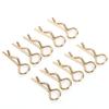 10Pcs RC Car   Clip RShape Metal Body Clips Pins for 1/5 1/6 1/8 1/10 RC Car(Gold )