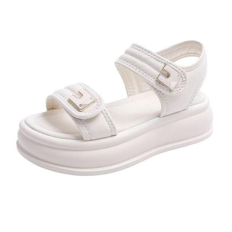 Sandalen mit weicher Sohle Sommer Feenrock Neue Plateau-Klettverschluss-Strandschuhe