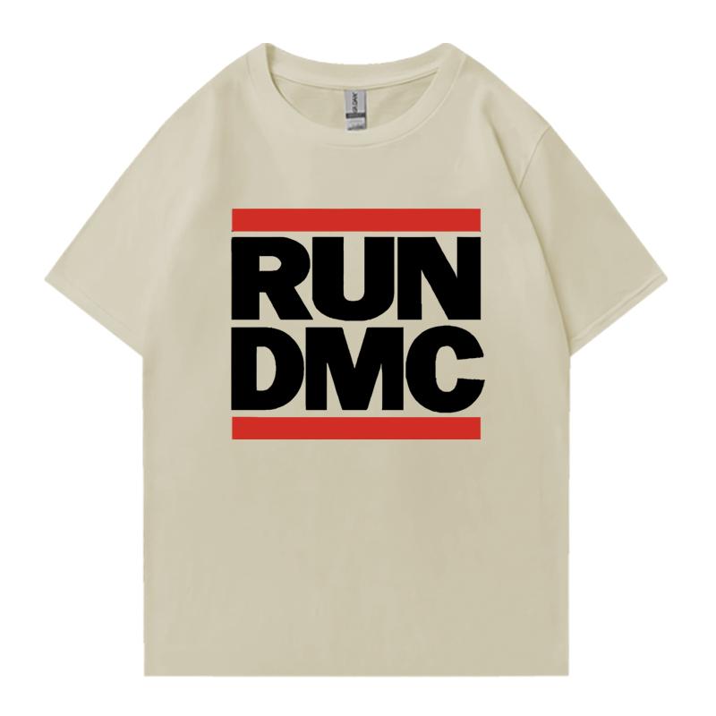 RUN DMC Grafikdruck Rundhals Oversized T-Shirt Streetwear 100% Baumwolle Herren Damen Kurzarm T-Shirts Beliebte Unisex Oberteile