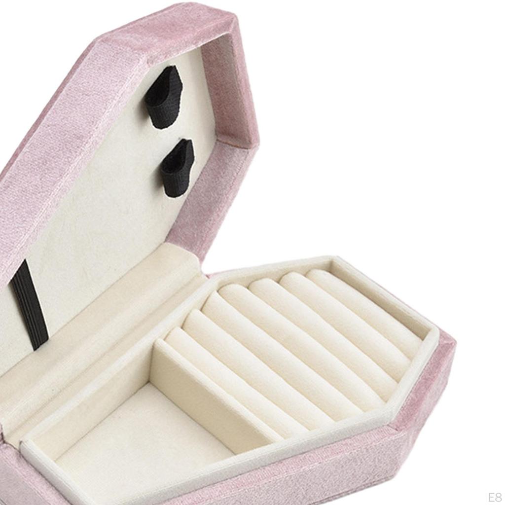 Velvet Jewelry Box Portable Earring Gift Travel Case for Engagement Party