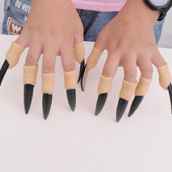 10 Stück Cosplay Falsche Nägel Realistisch Lustig Schrecklich Horror Keine Gerüche Dekorativ Tragbar Kinder Hexe Dekorationen Halloween Requisiten für Festival