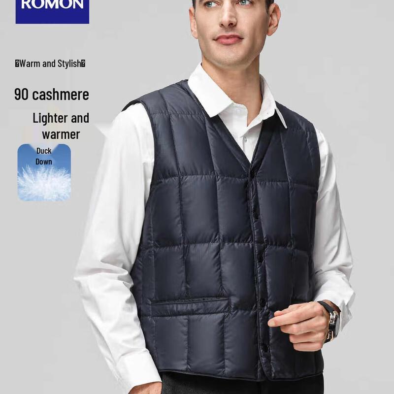 ROMON Men's V-Neck Down Vest