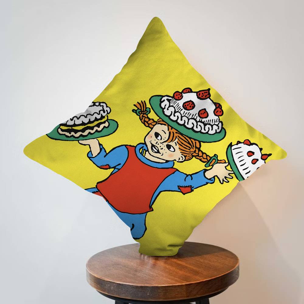P-Pippi Longstocking 45*45cm Cushion Cover Pillow Cover Decor Pillowcase Home Pillowcase For Couch Pillow