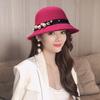 Top Hat British Style Faux Pearl Decor Down Brim Sunshading Round Top Decorate Retro Vintage Women Cloche Hat for Church
