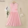 ZANZEA Women CasuaL V-Neck Summer Short Sleeve Dress