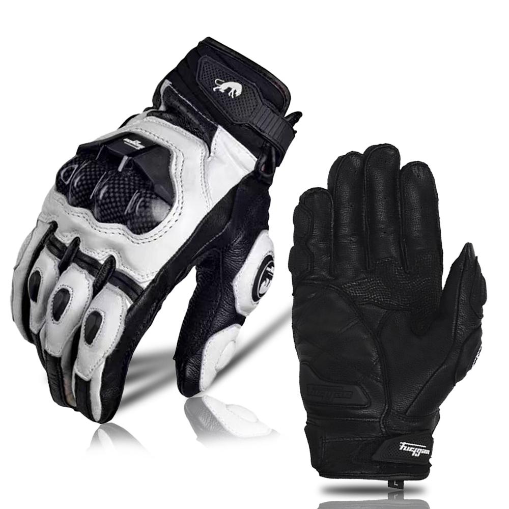 Furygan AFS 6 Motorcycle Gloves Short Knight Carbon Fiber Drop Protection Gloves Leather Wearable Breathable Riding Gloves