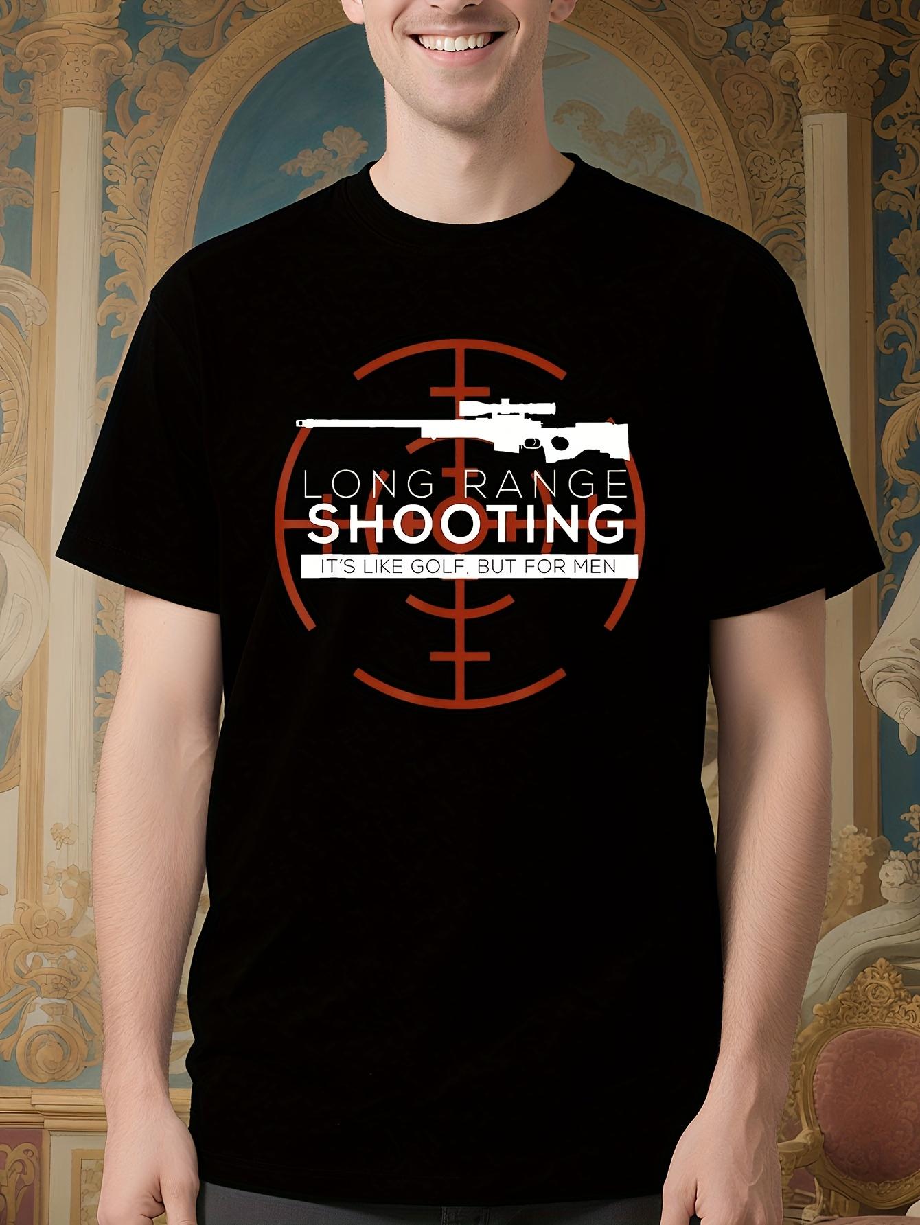 Long Range Shooting Tshirt - Black with Red and White Rif... S