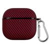 For AirPods 4 Case Carbon Fiber Texture TPU PU Earbuds Protective Cover with Hook