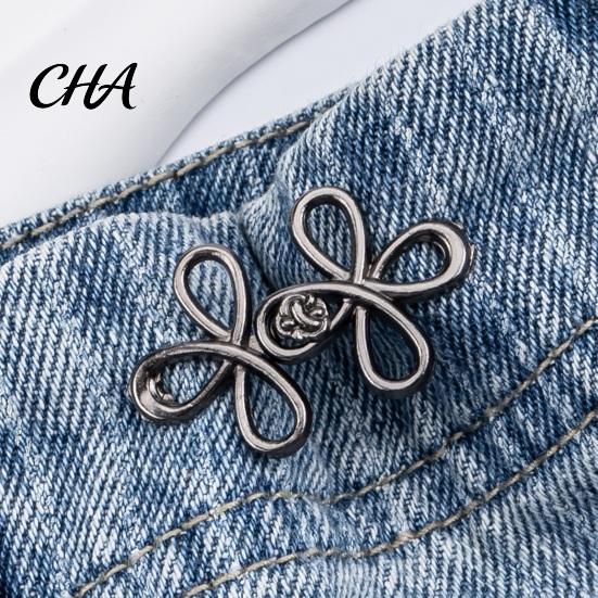 No Nail Waist Buckle Six-Leaf Pants Tightener Button, Detachable Loose Jeans Button Pin, Easy Sewing Required Clothing Accessories