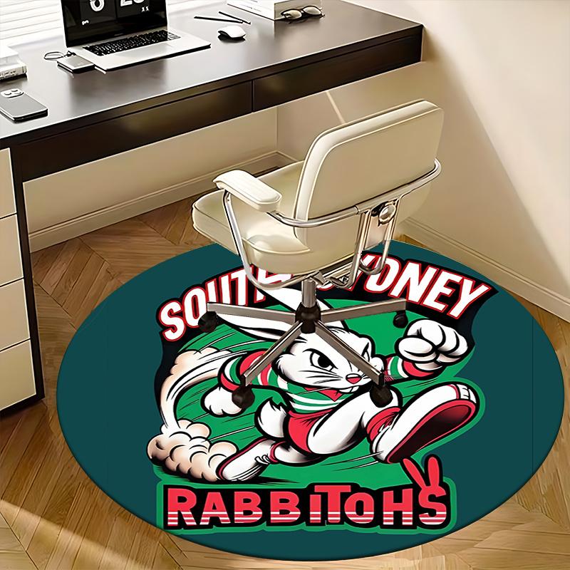 Rabbitohs,South Sydney Chair mat Round Rug Office carpet, Non slip, Suitable for Living Rooms, Bedrooms decor.1205125a