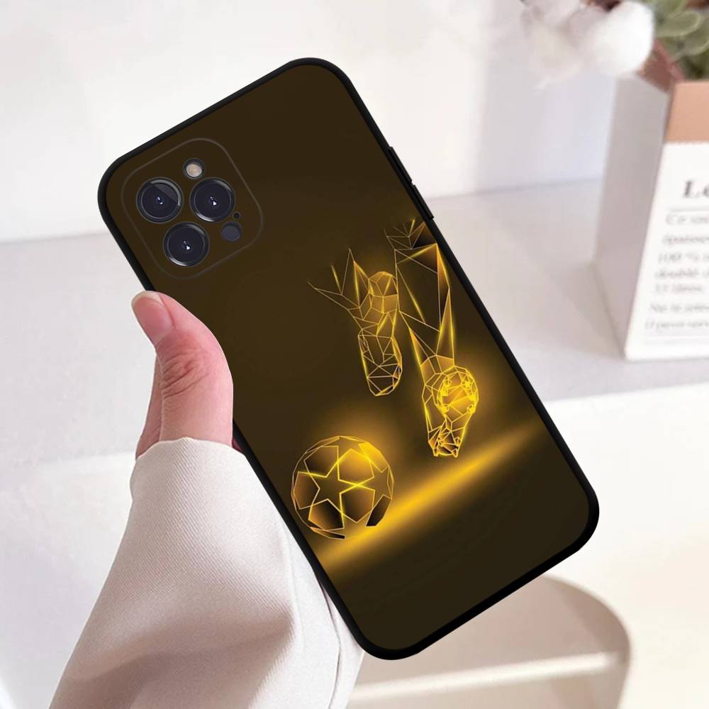 

Football Sport Soccer Phone Case For iPhone 17 16 15 14 13 12 11 Pro Max Plus Mini Soft Silicone Black Shockproof TPU iPhone 14