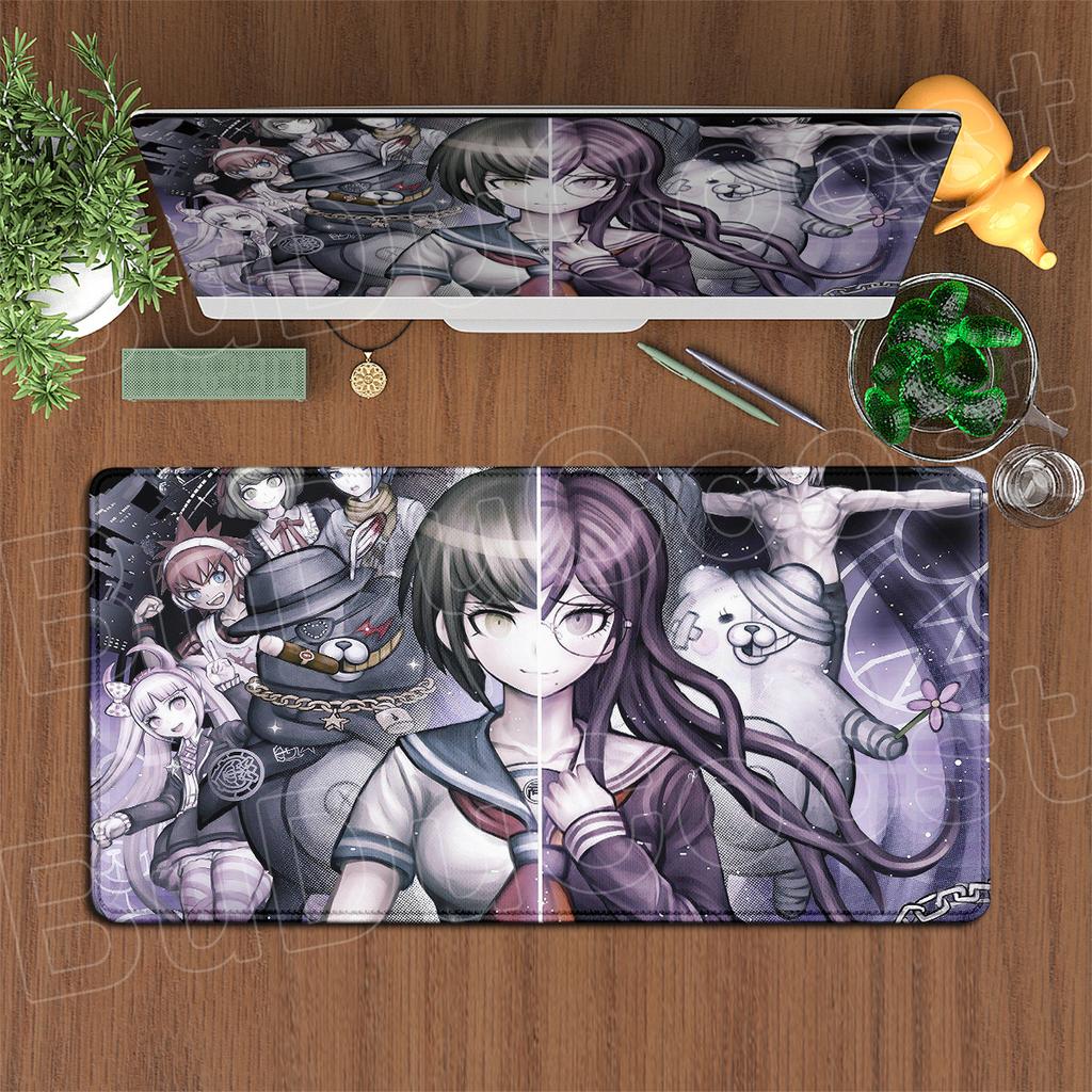 900x400mm Computer Keyboard Desk Mats Hot Anime Danganronpa Speed Mouse Pad Non-slip Gaming Laptop Carpet PC Rubber Accessories