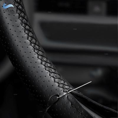 Hand Braid For VW Passat B6 Golf 5 Jetta MK5 Tiguan Car Interior Accessories Microfiber Leather Steering Wheel Cover Trim
