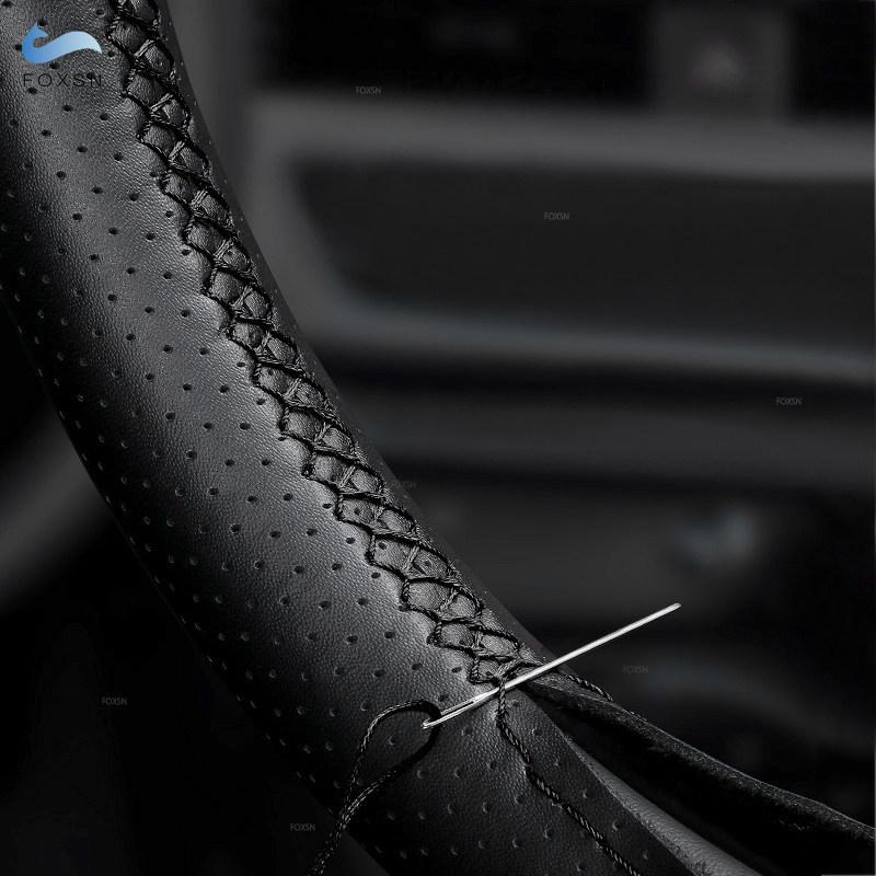 Car Accessories Black Perforated-Microfiber Leather Steering Wheel Cover Trim For VW Golf 4 MK4 1998-2004 Passat B5 1996 - 2005