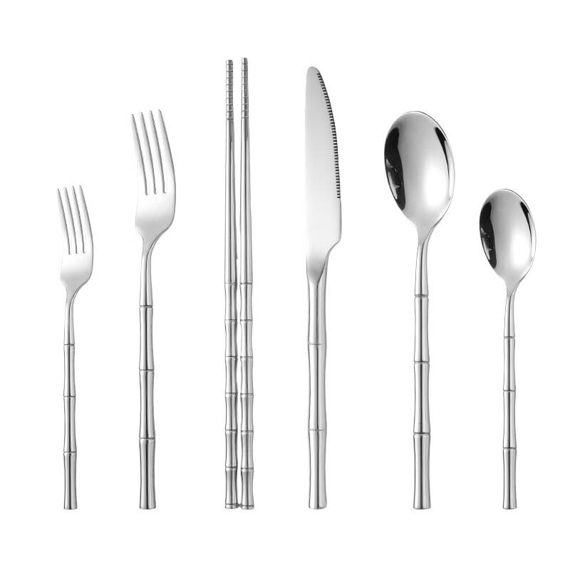 Bamboo Joint Stainless Steel Cutlery Set