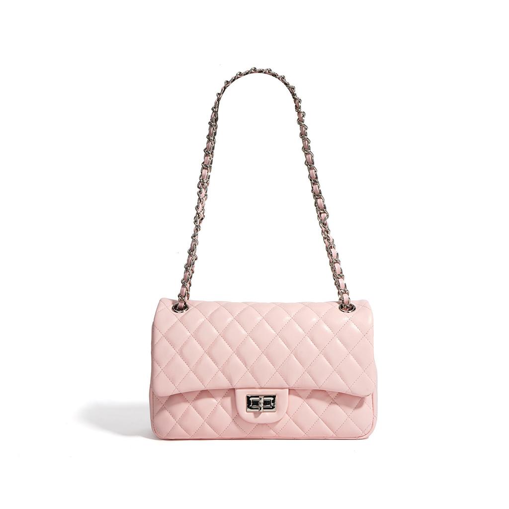 Classic Cowhide CF25.5 Cowhide Lock And Chain Bag High-end Sense Multi-compartment Single-shoulder Bag Bottom-through Design Multi-compartment