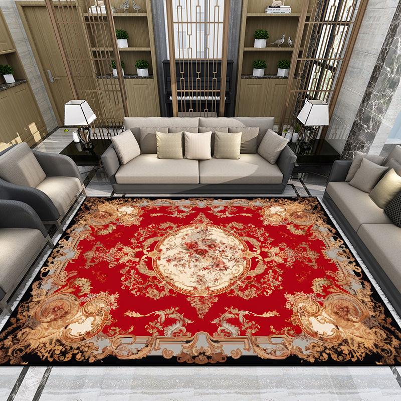 European Living Room Rugs Light Luxury Washable Bedroom Large Size Carpet Home Decoration Gorgeous Soft Fluff Non-slip Floor Mat
